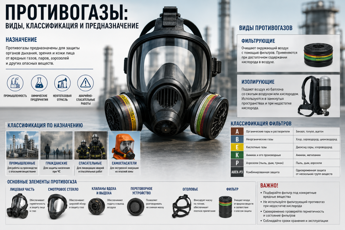 Противогазы: виды, классификация и предназначение