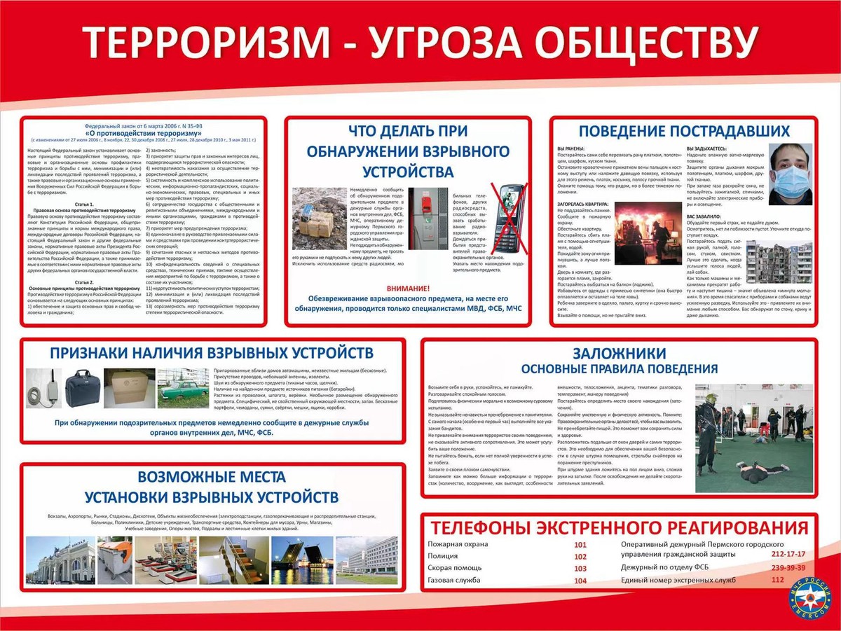 Стенд Угроза терроризма